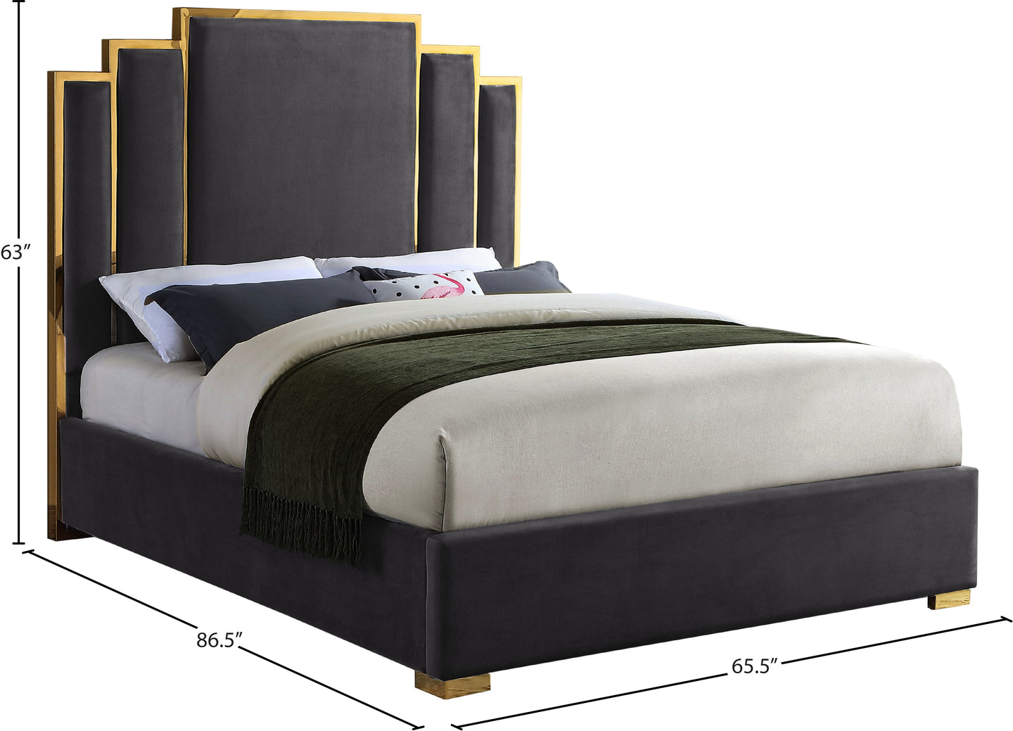 Hugo Velvet Bed - Furniture Depot