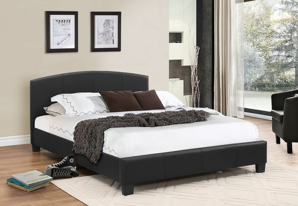 133 Upholstered Bed - Black - Furniture Depot