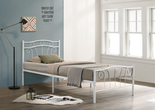 155 Metal Bed- White - Furniture Depot