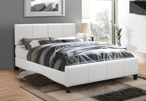 174 White Upholstered Bed - Furniture Depot