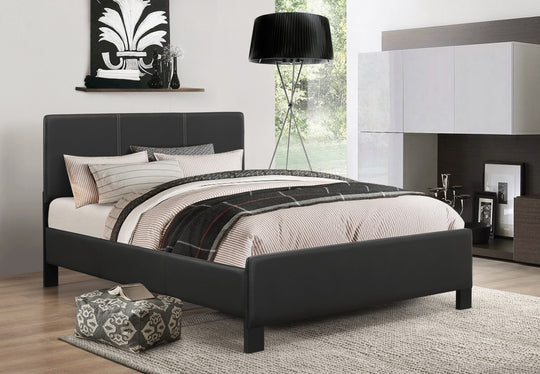 175 Black Upholstered Bed - Furniture Depot