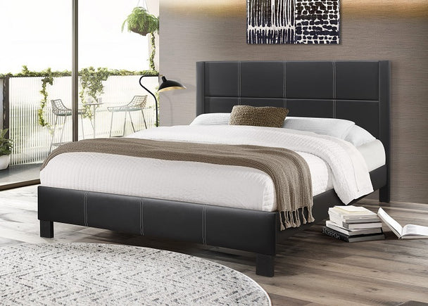 5350 Black Upholstered Bed - Furniture Depot