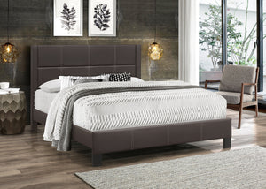 5352 Espresso PU Bed with Contrast - Furniture Depot