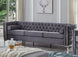 Emma Collection - Velvet Fabric Deep Tufting in Grey - Furniture Depot