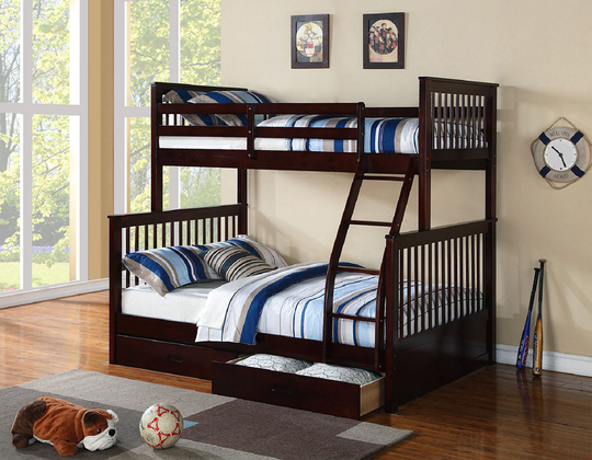 122 BUNK BED Mission Single/Double Bunk Bed - Furniture Depot