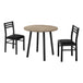 I 1003 Dining Set - 3pcs Set / Dark Taupe Top / Black Metal - Furniture Depot (7881061662968)