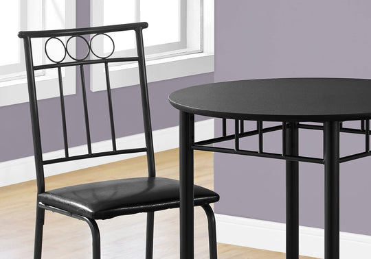 I 1013 Dining Set - 3pcs Set / Black Metal And Top - Furniture Depot (7881061761272)