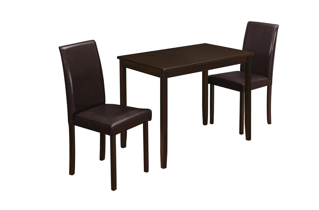 I 1015 Dining Set - 3pcs Set / Espresso / Brown Parson Chairs - Furniture Depot (7881061826808)