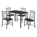 I 1018 Dining Set - 5pcs Set / Black Metal And Top - Furniture Depot (7881061957880)