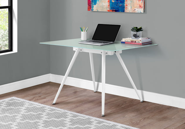 I 1032 Computer Desk - 28"X 48" / White / 8mm Tempered Glass - Furniture Depot (7881062285560)