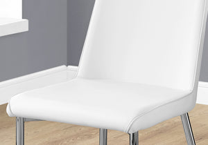 I 1033 Dining Chair - 2pcs / 37"H / White Leather-Look / Chrome - Furniture Depot (7881062383864)