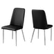 I 1034 Dining Chair - 2pcs / 37"H / Black Leather-Look / Chrome - Furniture Depot (7881062482168)