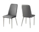 I 1035 Dining Chair - 2pcs / 37"H / Grey Leather-Look / Chrome - Furniture Depot (7881062547704)