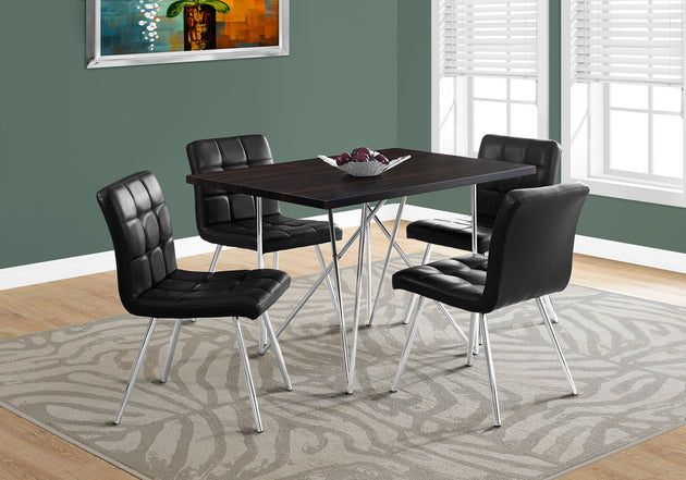 I 1039 Dining Table - 32"X 48" / Espresso / Chrome Metal - Furniture Depot (7881062744312)