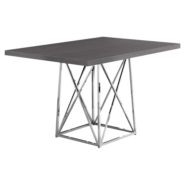 I 1059 Dining Table - 36"X 48" / Grey / Chrome Metal - Furniture Depot