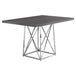 I 1059 Dining Table - 36"X 48" / Grey / Chrome Metal - Furniture Depot