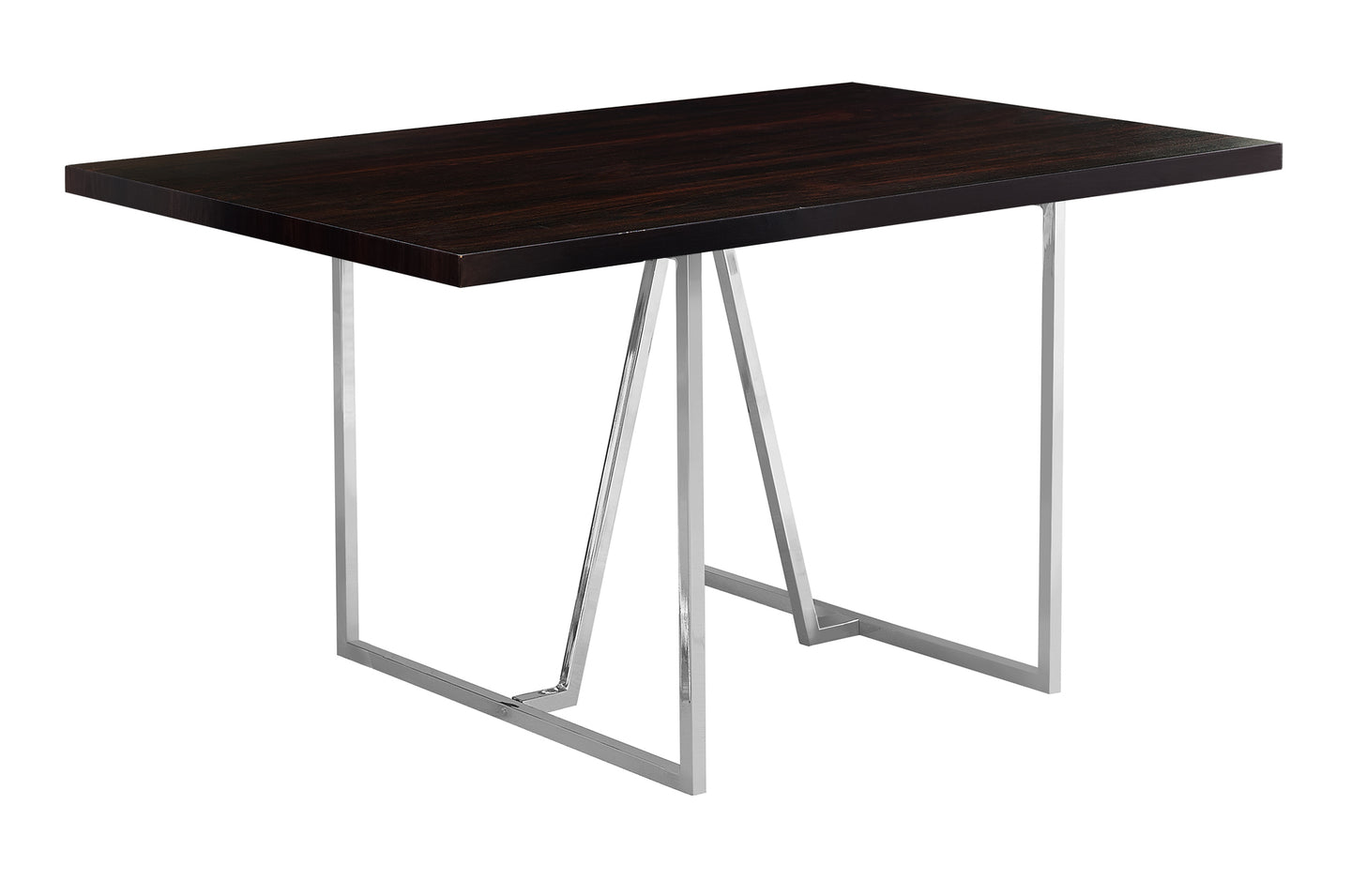 I 1064 Dining Table - 36"X 60" / Espresso / Chrome Metal - Furniture Depot (7881063792888)