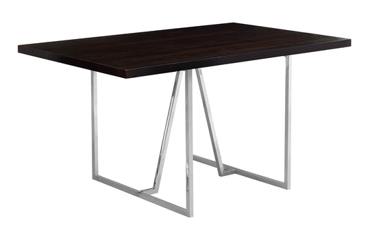 I 1064 Dining Table - 36"X 60" / Espresso / Chrome Metal - Furniture Depot (7881063792888)