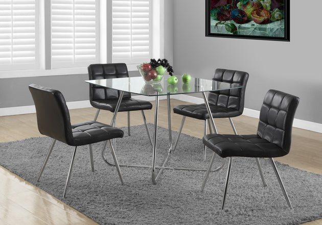I 1070 Dining Table - 40"Dia Chrome With 8mm Tempered Glass - Furniture Depot (7881064120568)