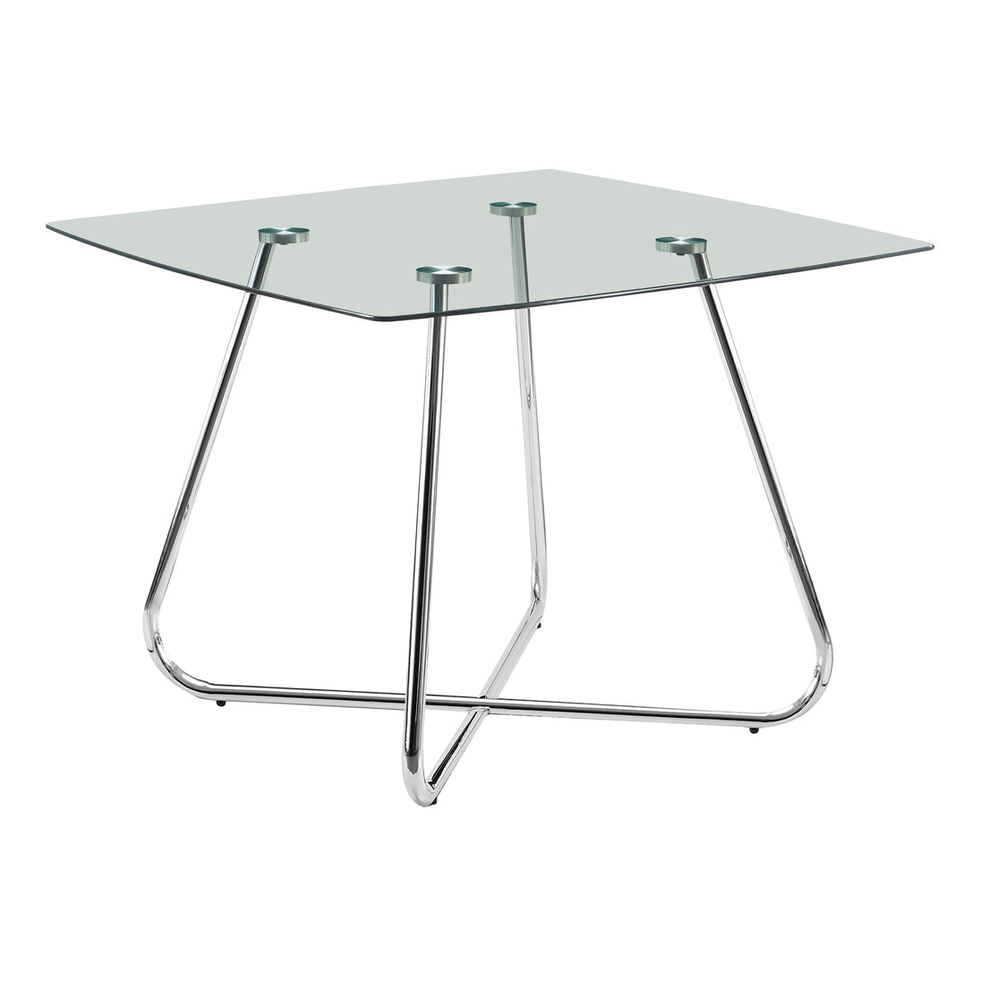 I 1070 Dining Table - 40"Dia Chrome With 8mm Tempered Glass - Furniture Depot (7881064120568)