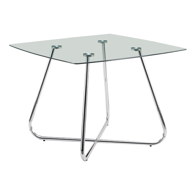 I 1070 Dining Table - 40"Dia Chrome With 8mm Tempered Glass - Furniture Depot (7881064120568)