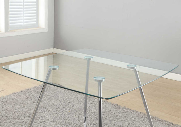 I 1070 Dining Table - 40"Dia Chrome With 8mm Tempered Glass - Furniture Depot (7881064120568)
