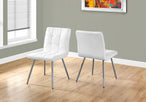 I 1071 Dining Chair - 2pcs / 32"H / White Leather-Look / Chrome - Furniture Depot (7881064251640)