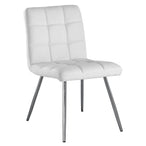I 1071 Dining Chair - 2pcs / 32"H / White Leather-Look / Chrome - Furniture Depot (7881064251640)