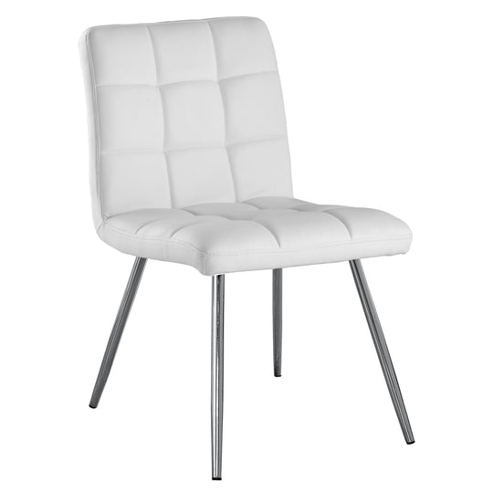 I 1071 Dining Chair - 2pcs / 32"H / White Leather-Look / Chrome - Furniture Depot (7881064251640)