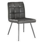 I 1072 Dining Chair - 2pcs / 32"H / Grey Leather-Look / Chrome - Furniture Depot (7881064317176)