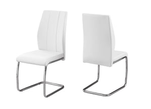 I 1075 Dining Chair - 2pcs / 39"H / White Leather-Look / Chrome - Furniture Depot (7881064513784)