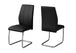 I 1076 Dining Chair - 2pcs / 39"H / Black Leather-Look / Chrome - Furniture Depot