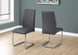 I 1077 Dining Chair - 2pcs / 39"H / Grey Leather-Look / Chrome - Furniture Depot