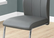 Load image into Gallery viewer, I 1077 Dining Chair - 2pcs / 39&quot;H / Grey Leather-Look / Chrome - Furniture Depot