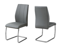 Load image into Gallery viewer, I 1077 Dining Chair - 2pcs / 39&quot;H / Grey Leather-Look / Chrome - Furniture Depot