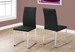 I 1092 Dining Chair - 2pcs / 38"H / Black Leather-Look / Chrome - Furniture Depot (7881065464056)