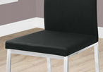 I 1092 Dining Chair - 2pcs / 38"H / Black Leather-Look / Chrome - Furniture Depot (7881065464056)
