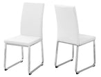 I 1093 Dining Chair - 2pcs / 38"H / White Leather-Look / Chrome - Furniture Depot