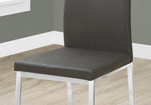 Load image into Gallery viewer, I 1094 Dining Chair - 2pcs / 38&quot;H / Grey Leather-Look / Chrome - Furniture Depot (7881065660664)