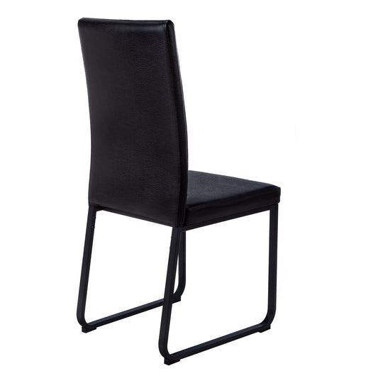 I 1106 Dining Chair - 2pcs / 38"H / Black Leather-Look / Black - Furniture Depot (7881066021112)