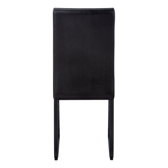 I 1106 Dining Chair - 2pcs / 38"H / Black Leather-Look / Black - Furniture Depot (7881066021112)