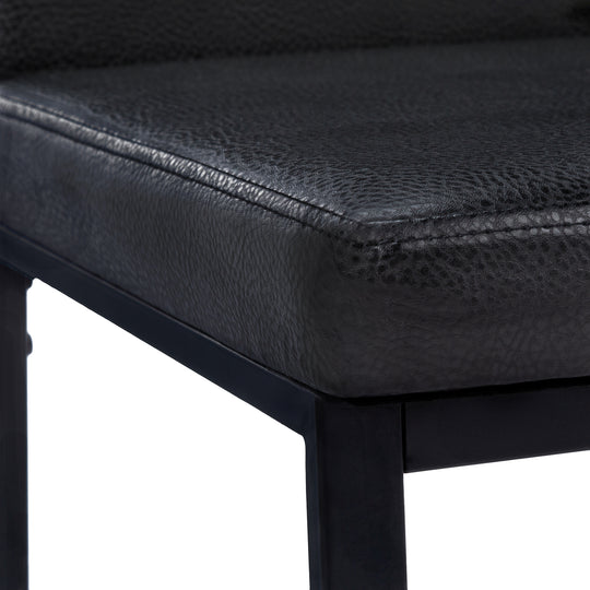 I 1106 Dining Chair - 2pcs / 38"H / Black Leather-Look / Black - Furniture Depot (7881066021112)