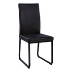 I 1106 Dining Chair - 2pcs / 38"H / Black Leather-Look / Black - Furniture Depot (7881066021112)