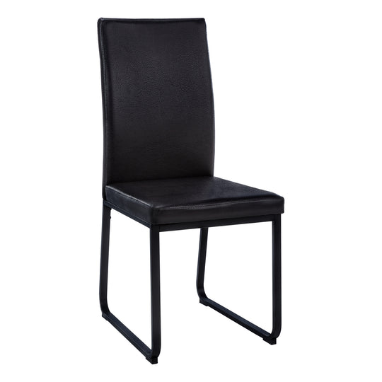 I 1106 Dining Chair - 2pcs / 38"H / Black Leather-Look / Black - Furniture Depot (7881066021112)