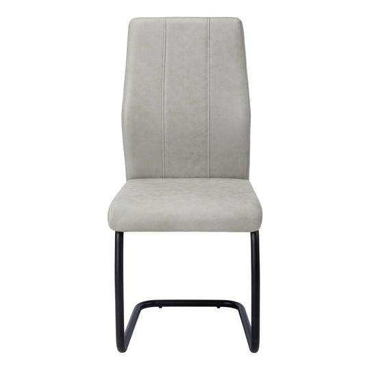 I 1113 Dining Chair - 2pcs / 39"H / Grey Fabric / Black Metal - Furniture Depot (7881066873080)