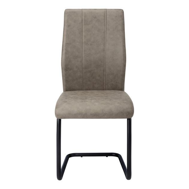 I 1114 Dining Chair - 2pcs / 39"H / Taupe Fabric / Black Metal - Furniture Depot (7881067069688)