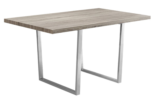 I 1121 Dining Table - 36"X 60" / Dark Taupe / Chrome Metal - Furniture Depot