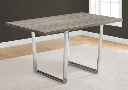 I 1121 Dining Table - 36"X 60" / Dark Taupe / Chrome Metal - Furniture Depot