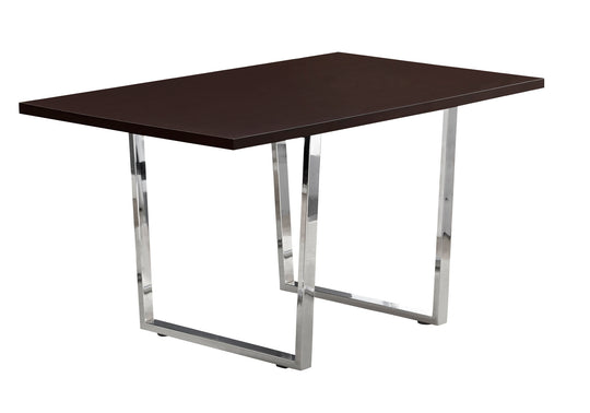 I 1122 Dining Table - 36"X 60" / Espresso / Chrome Metal - Furniture Depot (7881067626744)
