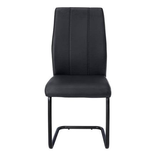 I 1123 Dining Chair - 2pcs / 39"H / Black Leather-Look / Metal - Furniture Depot (7881067823352)